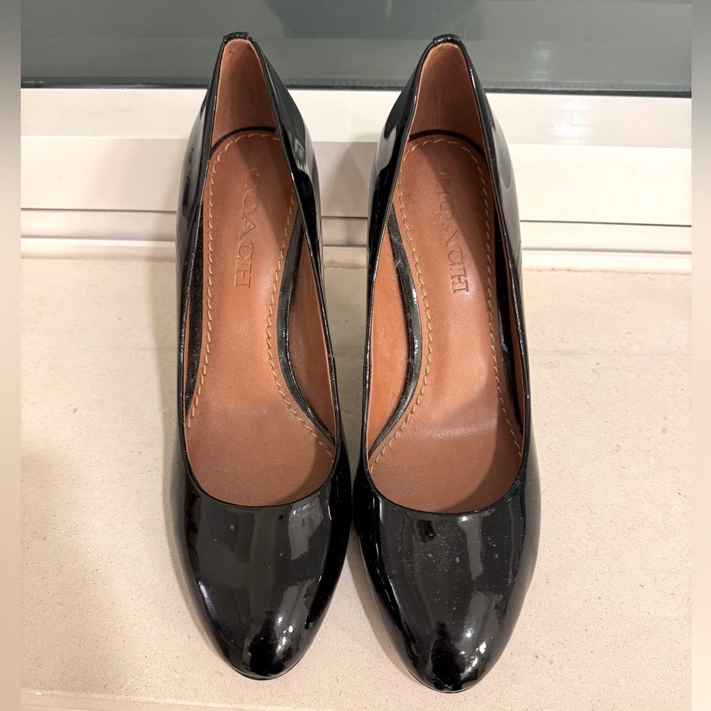 Coach Patent leather black heels